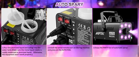 Upgraded Fog Machine Agptek Smoke Machine With Colorful Led Lights