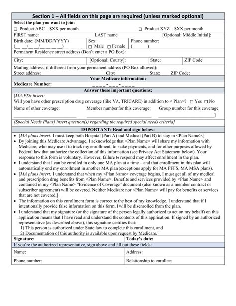 Model Individual Enrollment Request Form To Enroll In A Medicare