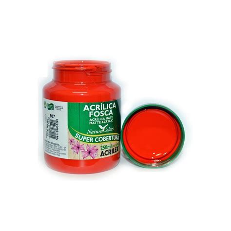 Tinta Acril Ml Fosca Vermelho Fogo