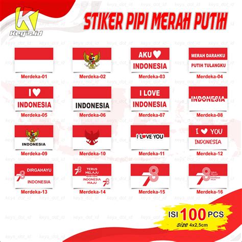 Jual Sticker Stiker Pipi Indonesia Isi 100 Pcs Stiker Bendera