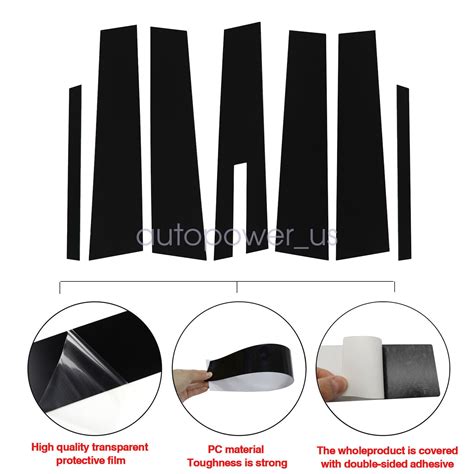 Us Ship Black Window Pillar Posts Door Trim Cover For Ford Taurus 2010 2019 Ebay