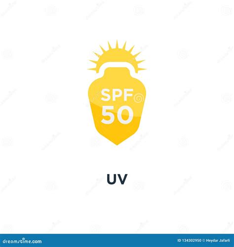 Uv Icon Sun Protection Concept Symbol Design Spf 50 Icons On W Stock