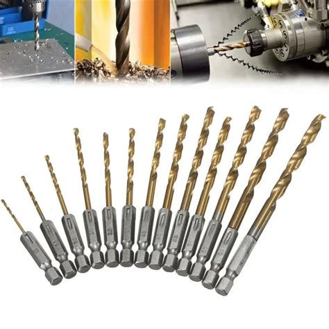 13pcs Set HSS High Speed Steel Twist Drill Bit For Metal Titanium