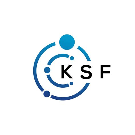 diseño de logotipo de tecnología de letras ksf sobre fondo blanco ksf