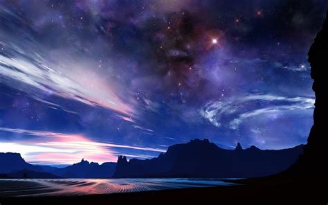 Purple Anime Night Sky Wallpapers - Wallpaper Cave