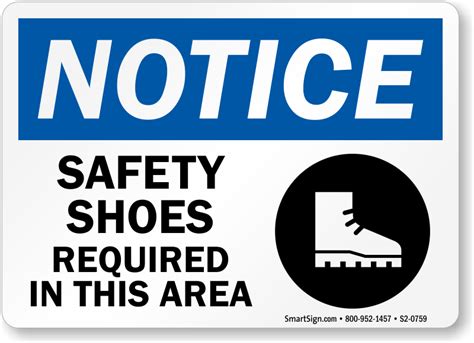 Safety Shoes Required In This Area Sign