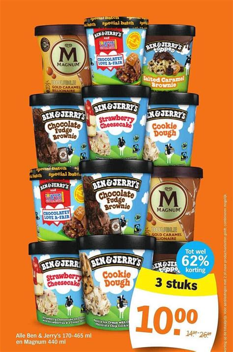 Alle Ben Jerry S Ml En Magnum Ml Aanbieding Bij Albert Heijn