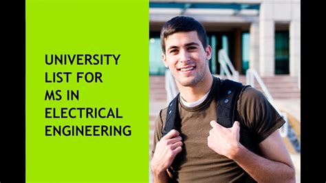 List Of Universities For Ms In Electrical Engineering Youtube