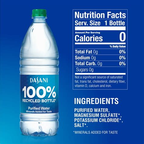 Dasani Purified Enhanced Mineral Water Liter Bottle Ph