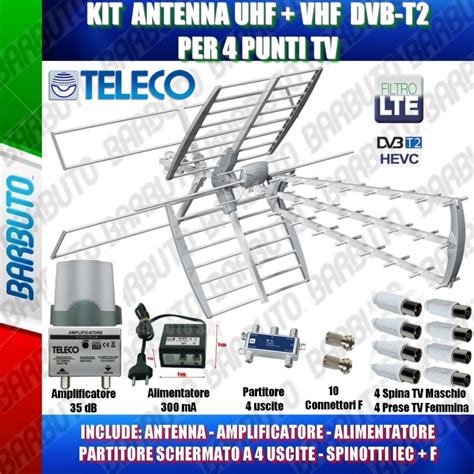 IMPIANTO ANTENNA TV DIGITALE TERRESTRE COMPLETO DI TUTTO ANTENNA COMBO