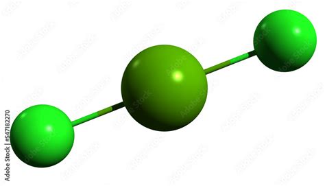 3D image of Magnesium chloride skeletal formula - molecular chemical structure of inorganic ...