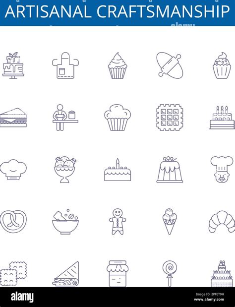 Artisanal Craftsmanship Line Icons Signs Set Design Collection Of