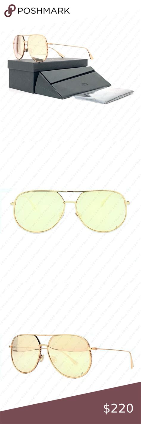 Authentic Christian Dior DiorByDior DDBSQ 60mm Gold Sunglasses Gold