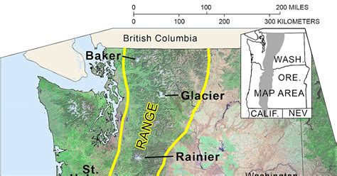 Cascade Mountain Range Map | Color 2018