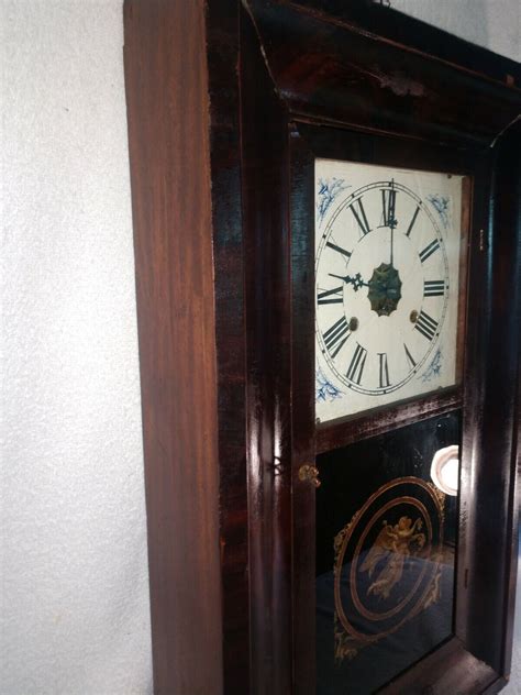 Antique Waterbury Weight Driven Pendulum Wind Up Wall Clock With Chime