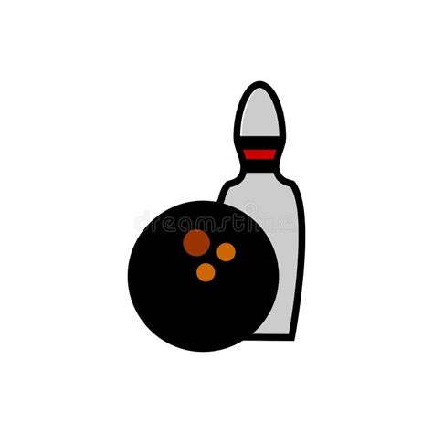 Bowling Ball And Pin Line Icon For Apps And Websites Flat Outline