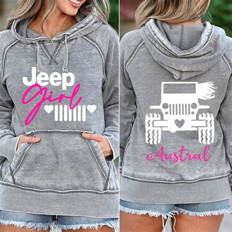 Jeep Girl Print Pocket Hoodie With Your Name