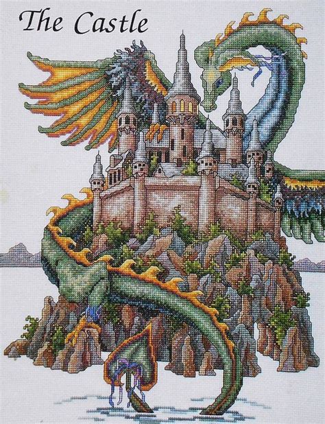 Teresa Wentzler Dreamscape The Castle Dragon Mythical Counted Cross