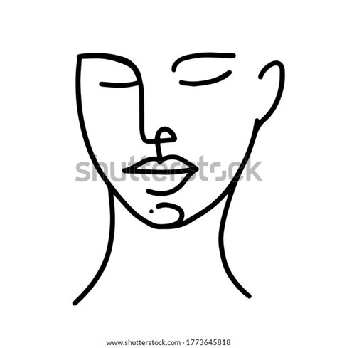 Woman Face Continuous Line Drawing Abstract Stock Vector Royalty Free