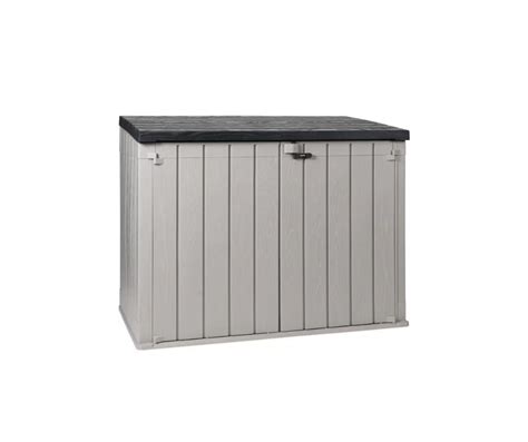 Toomax Storaway L Wood Effect Garden Storage Box Grey Drawn