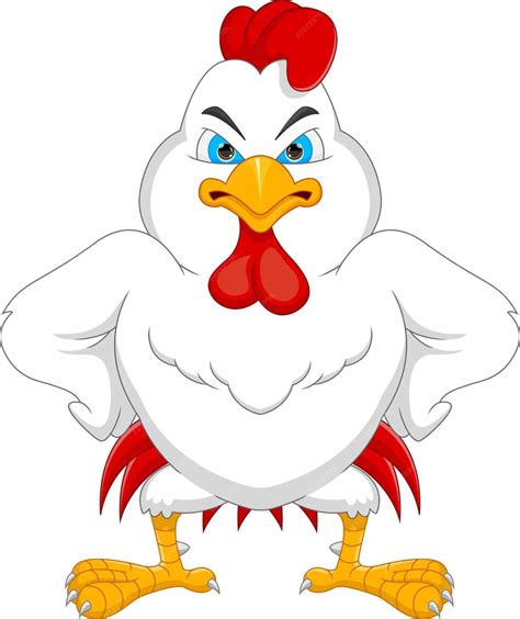 Premium Vector | Angry chicken cartoon on white background