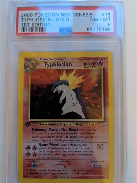 Typhlosion Neo Genesis St Edition Psa Pokemon Hobbies Toys