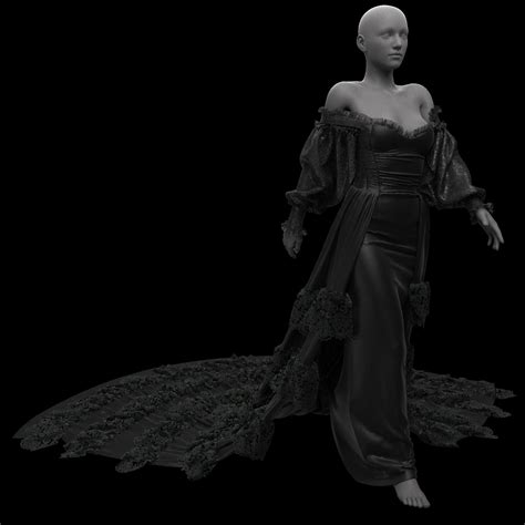 The Bride In Black Wedding Dress N1 28 Zprj Fbx Obj Mtl 3d 3d Model Cgtrader