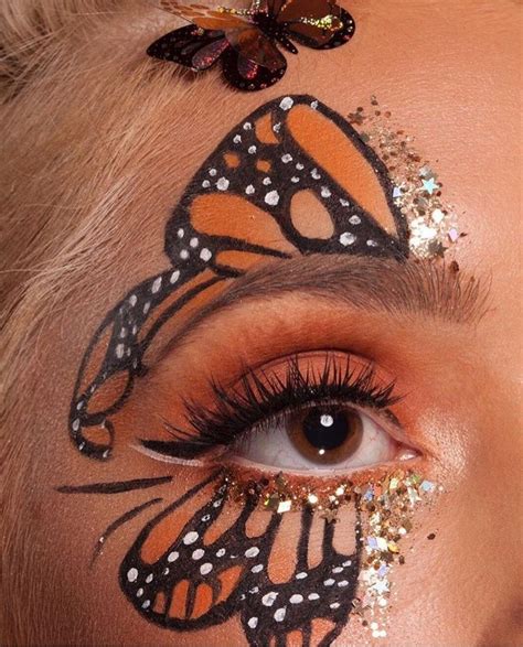 Butterfly Face Paint And Glitter Face Painting Halloween Butterfly