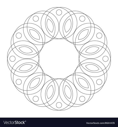 Mandala round ornament coloring page Royalty Free Vector