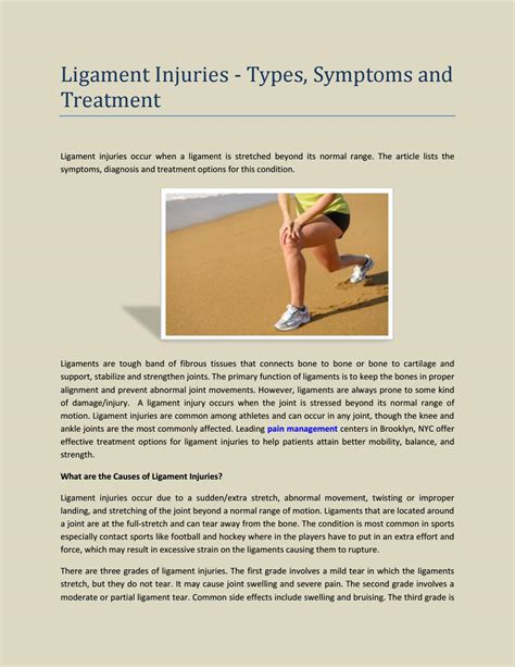 Ligament Injuries - Types, Symptoms and Treatment by HealthQuest - Issuu