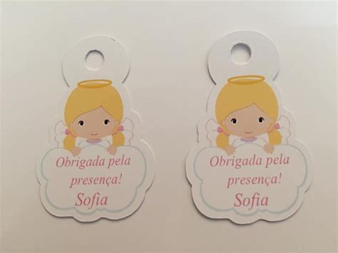 Tag Agradecimento Batizado Menina Elo Produtos Especiais