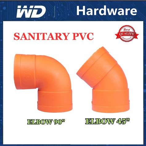 Sanitary Orange Fittings Pvc Orange Elbow 45 Elbow 90 Shopee Philippines