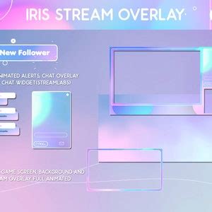 Stream Overlay Pack Iridescent Lofi Pastel Stream Pack For Twitch