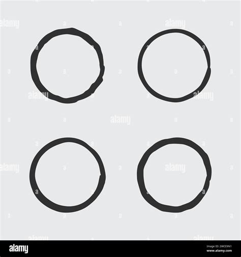 Abstract Black Brush Ink Circles Grunge Circles Stock Vector