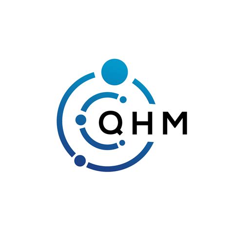 diseño de logotipo de tecnología de letra qhm sobre fondo blanco qhm