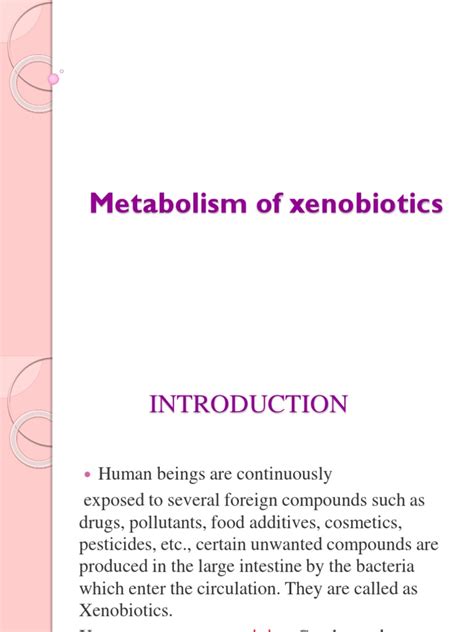 Metabolism of Xenobiotics | PDF | Drug Metabolism | Cytochrome P450