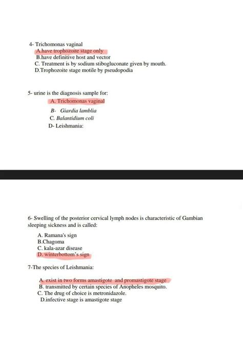 SOLUTION Examen De Mi Session Avec Solutions De Parasitologie Studypool