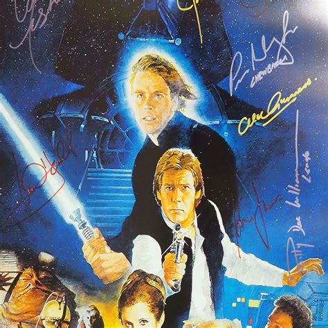 Star Wars Return Of The Jedi Cast Signed Poster Custom Frame