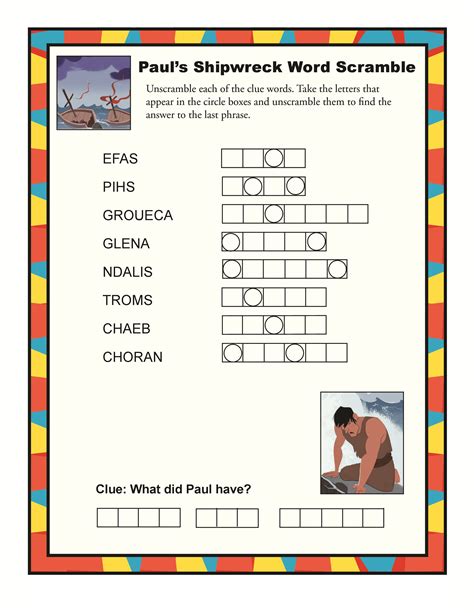 Kids' Word Scramble Printable