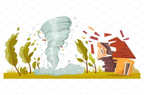 tornado storm destroying house masterbundles