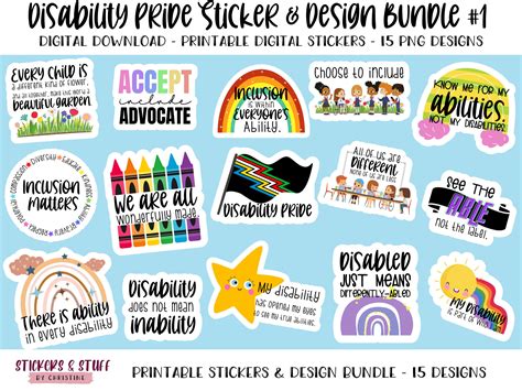 Disability Pride Sticker And Design Bundle 1 Printable Etsy