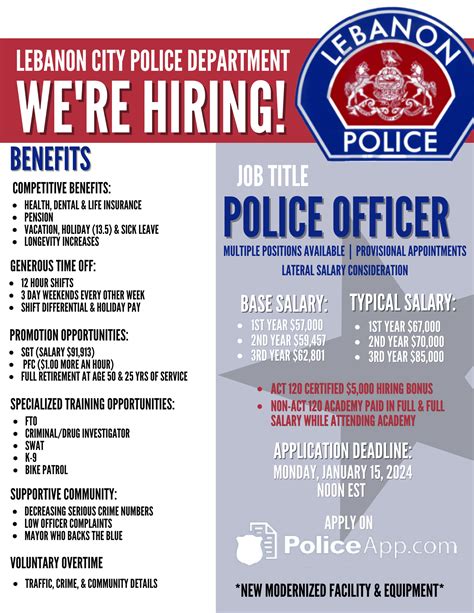 Lebanon City Pa Police Jobs Entry Level Certified Policeapp