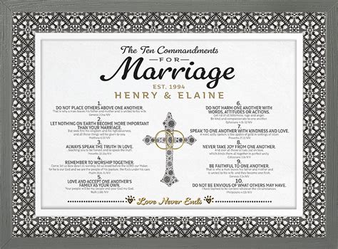 10 Commandments For Marriage Personalized Framed Print Artsyolive