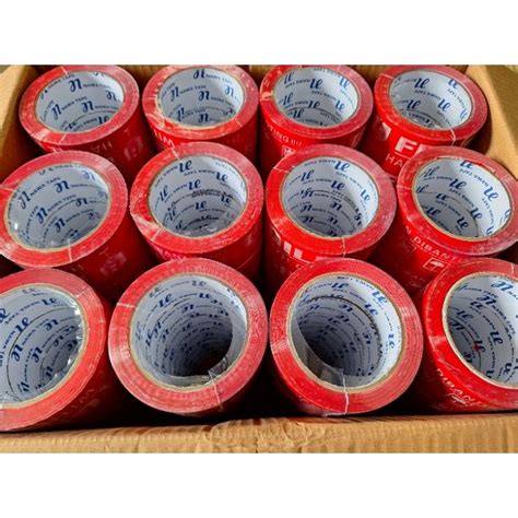 Jual Roll Dus Karton Lakban Fragile Merah Putih X Yard