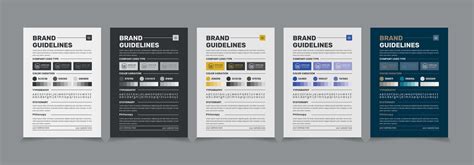 A4 Brand Guidelines Poster Layout Set Simple Style And Modern Brand