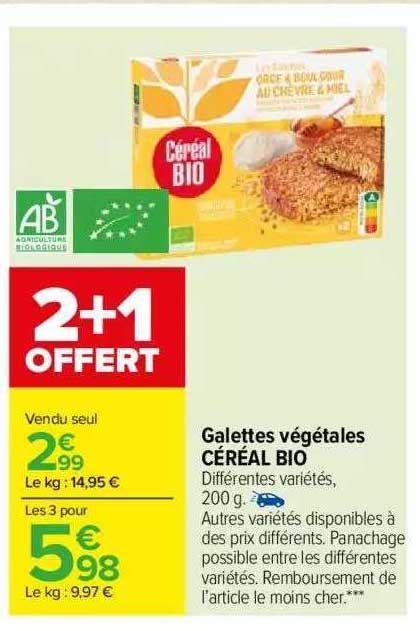 Promo Galettes V G Tales C R Al Bio Chez Carrefour Market Icatalogue Fr