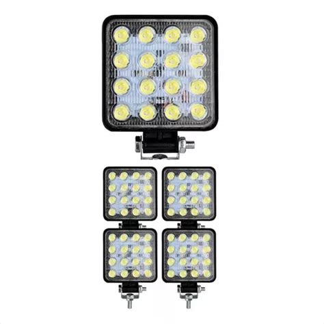 Kit Farol Led Quadrado Milha W Leds Off Road V V Frete Gr Tis