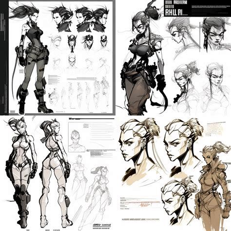 How to make a sci-fi character concept art sheet in MidJourney - Prompt ...