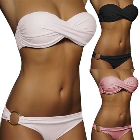 Conjunto de Bikini de dos piezas para mujer traje de baño con