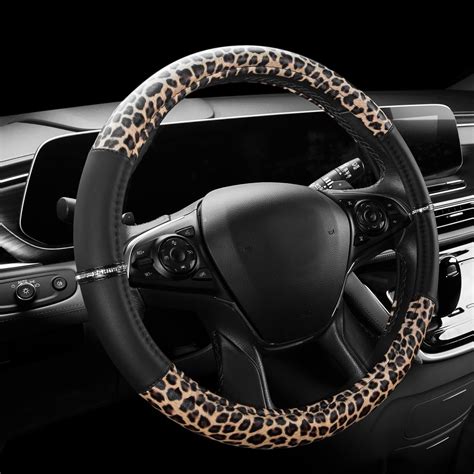 Amazon Pieces Leopard Cheetah Print Steering Wheel Cover Set